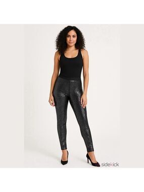 Isabel Marant Joshua Metallic Black Leggings FR 34 US 2 4